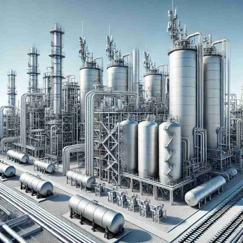 industrial plant with advanced carbon capture systems